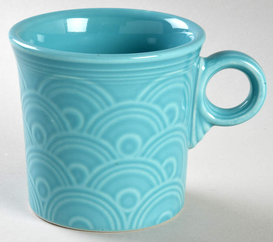 Fiesta Turquoise (Intro 1986) Embossed Mug by Homer Laughlin -1