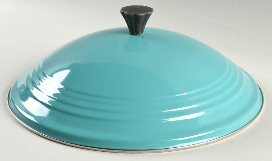 Fiesta Turquoise (Intro 1986) 5 Quart Metal Covered Casserole, Lid Only by Homer Laughlin -1