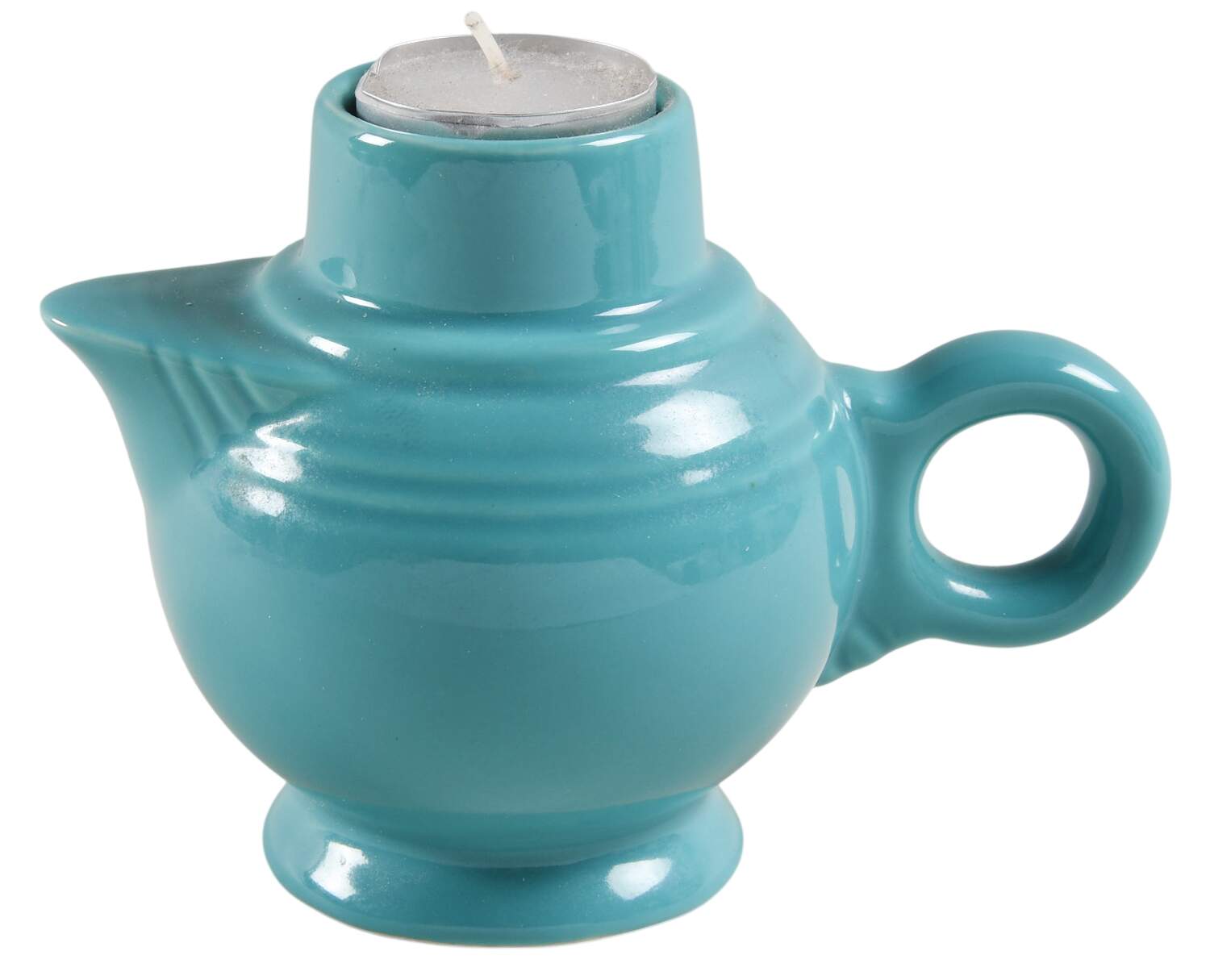 Fiesta Turquoise (Intro 1986) Hurricane Votive No Globe by Homer Laughlin -1