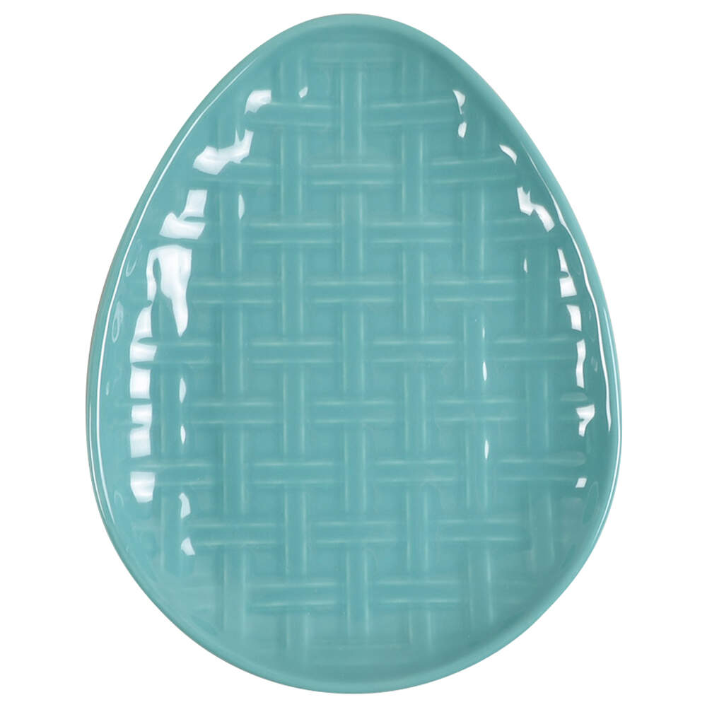 Fiesta Turquoise (Intro 1986) 10" Egg Shape Plate by Homer Laughlin -1