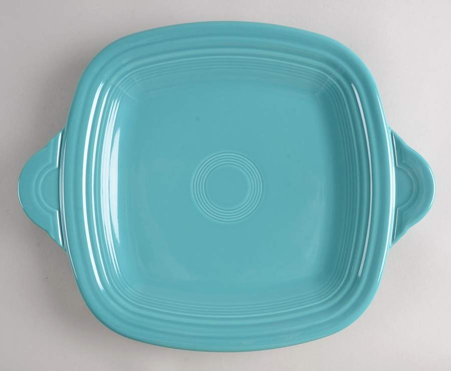 Fiesta Turquoise (Intro 1986) Handled Square Tray by Homer Laughlin -1