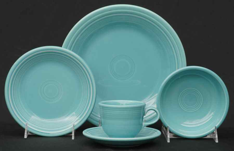 Fiesta Turquoise (Intro 1986) 5 Piece Place Setting by Homer Laughlin -1