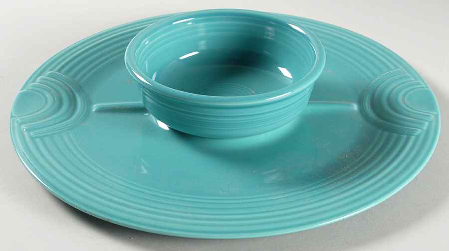 Fiesta Turquoise (Intro 1986) 2 Pc Chip/Dip Set (Uses the Cerc & Traho) by Homer Laughlin -1