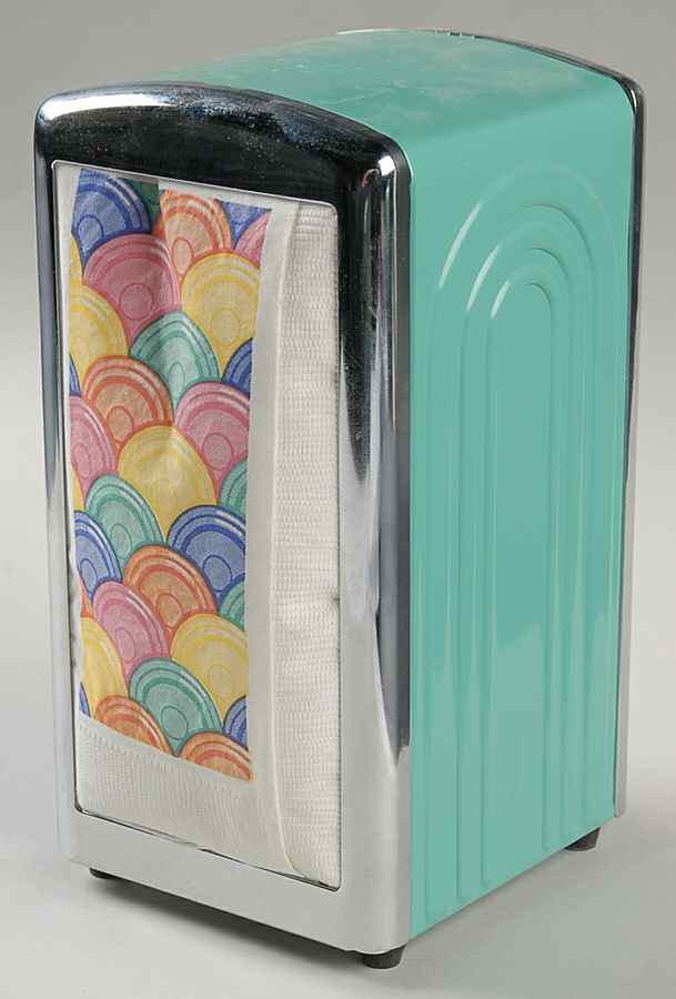 Fiesta Turquoise (Intro 1986) Napkin Dispenser w/Napkins by Homer Laughlin -1