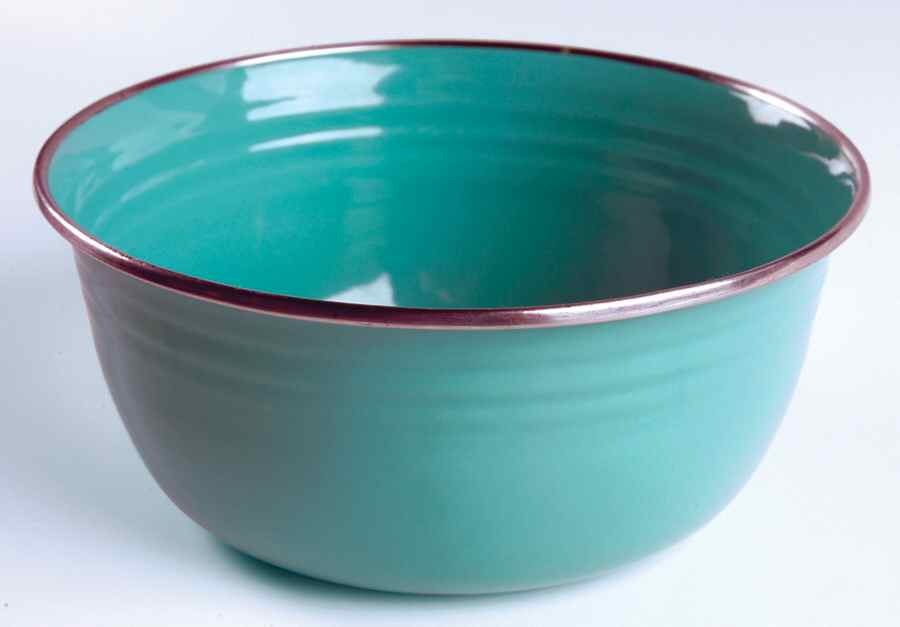 Fiesta Turquoise (Intro 1986) Small Metal Mixing Bowl by Homer Laughlin -1