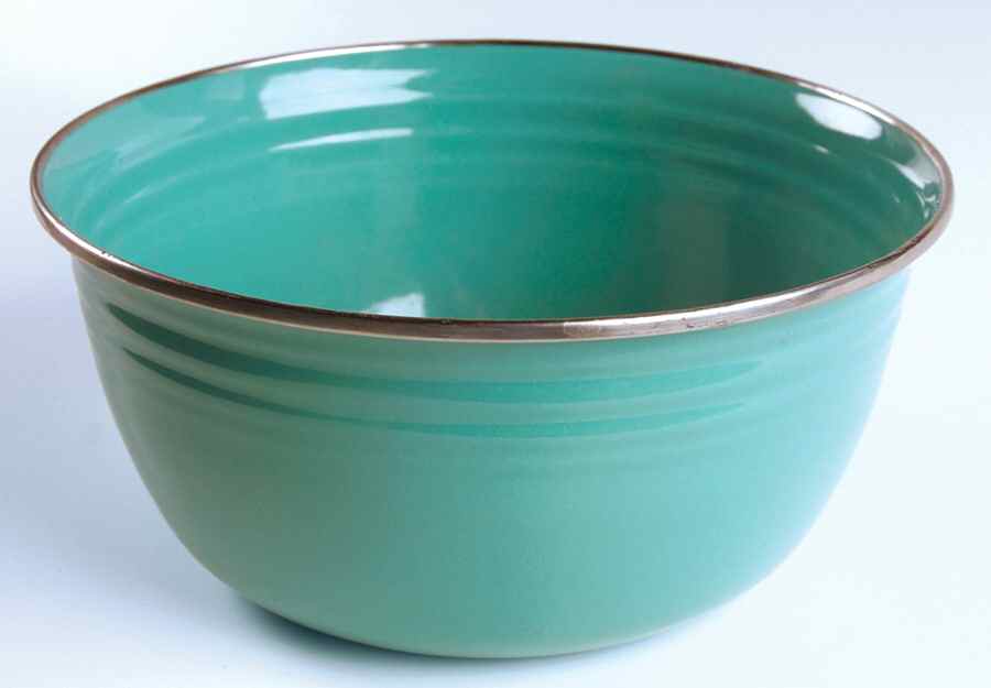Fiesta Turquoise (Intro 1986) Large Metal Mixing Bowl by Homer Laughlin -1