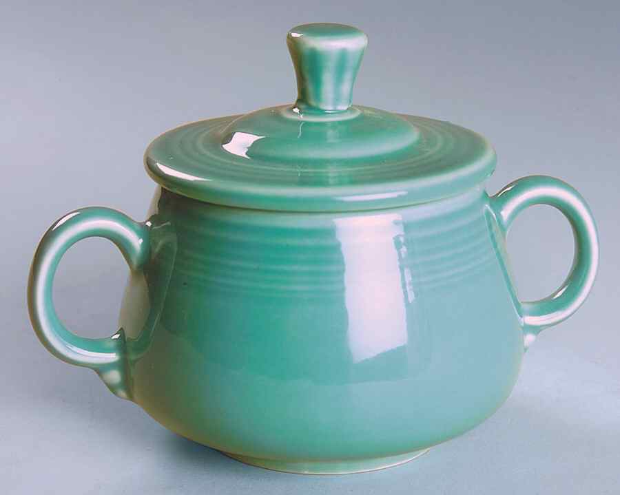 Fiesta Turquoise (Intro 1986) Sugar Bowl & Lid by Homer Laughlin -1
