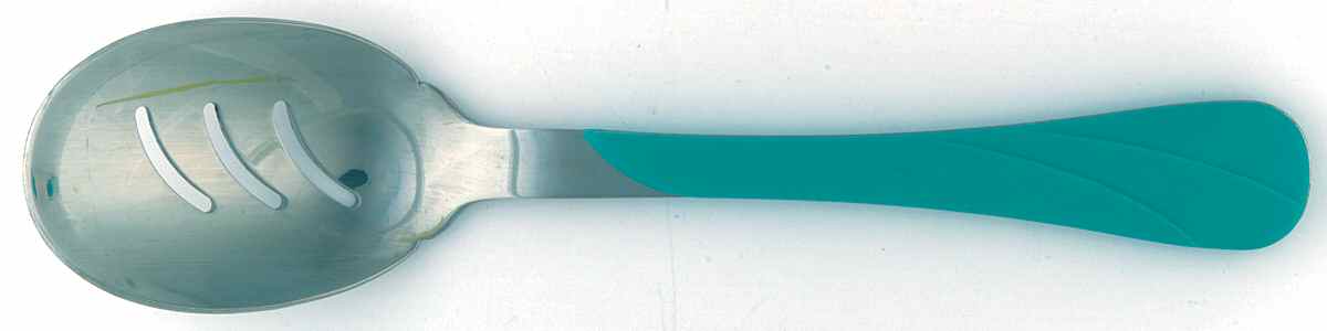 Fiesta Turquoise (Intro 1986) Pierced Tablespoon (Serving Spoon) by Homer Laughlin -1