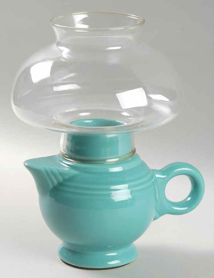 Fiesta Turquoise (Intro 1986) Hurricane Votive & Globe by Homer Laughlin -1