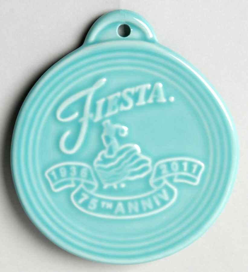 Fiesta Turquoise (Intro 1986) 75th Anniversary Ornament by Homer Laughlin -1