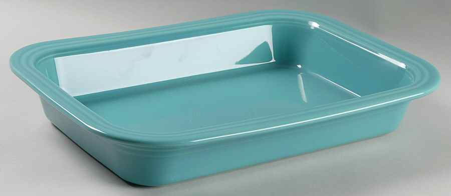 Fiesta Turquoise (Intro 1986) 14" Rectangular Baker by Homer Laughlin -1
