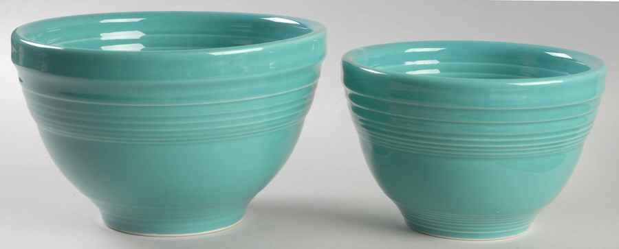 Fiesta Turquoise (Intro 1986) 2 Piece Prep Bowl Set (PREB6, PREB7) by Homer Laughlin -1