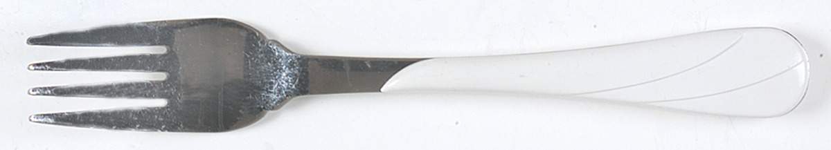 Fiesta White (Intro 1986) Dinner Fork (7 1/2" or Larger) by Homer Laughlin -1