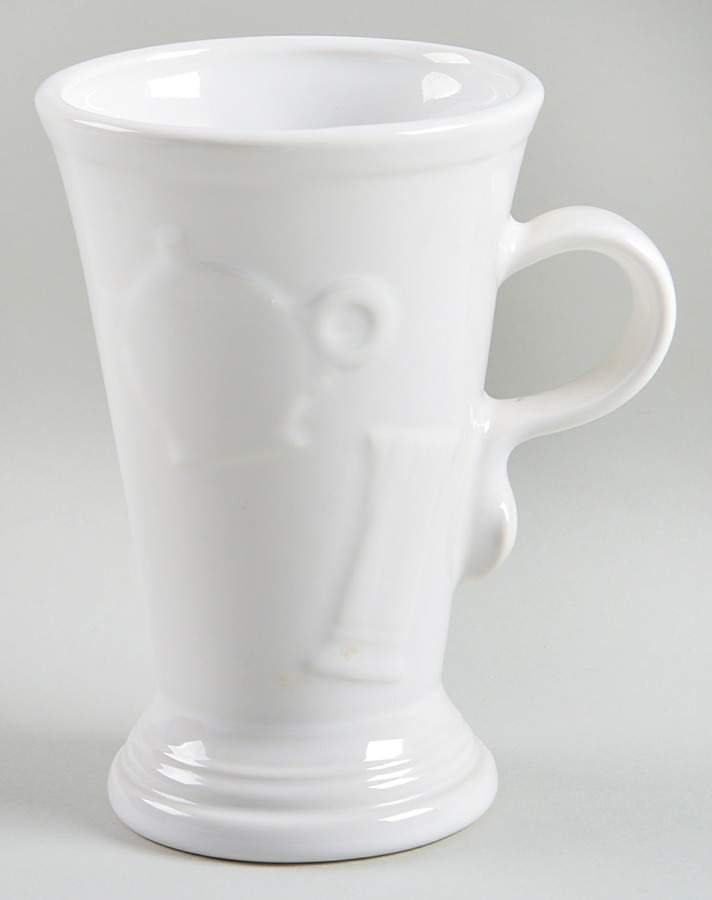 Fiesta White (Intro 1986) Pedestal Mug by Homer Laughlin -1