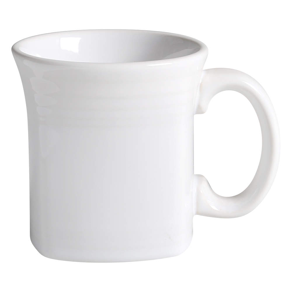 Fiesta White (Intro 1986) Square Mug by Homer Laughlin -1