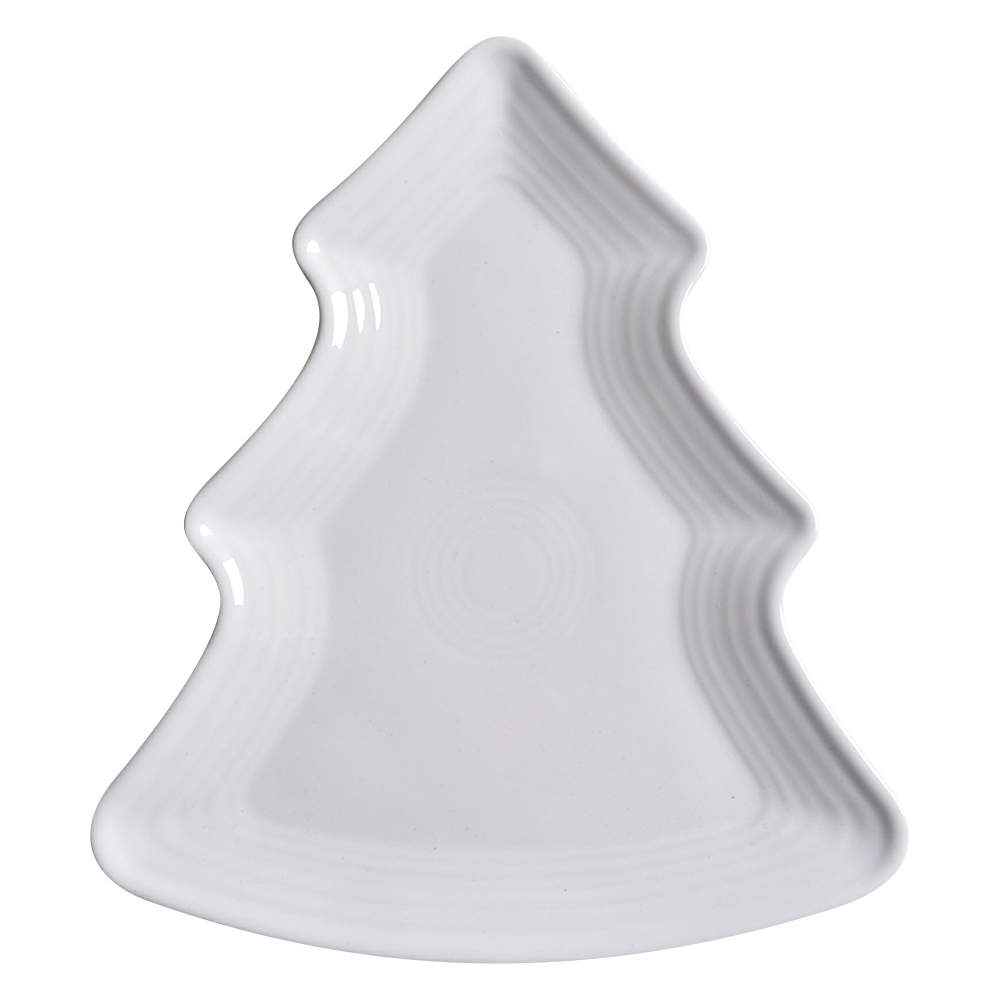 Fiesta White (Intro 1986) Tree Shaped Plate by Homer Laughlin -1