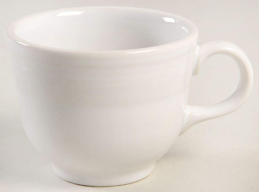 Fiesta White (Intro 1986) Flat Cup by Homer Laughlin -1