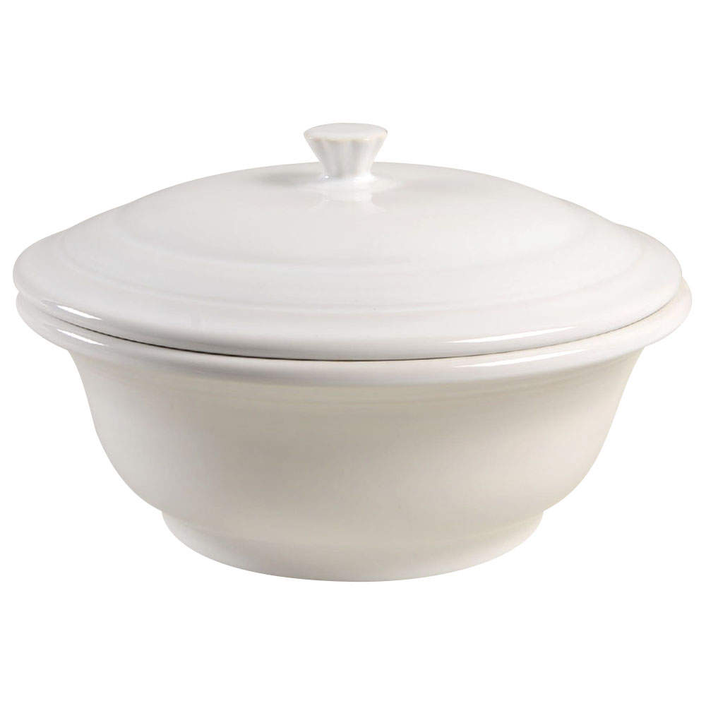 Fiesta White (Intro 1986) 2 Qt Round Covered Casserole (MB 9 Base) by Homer Laughlin -1