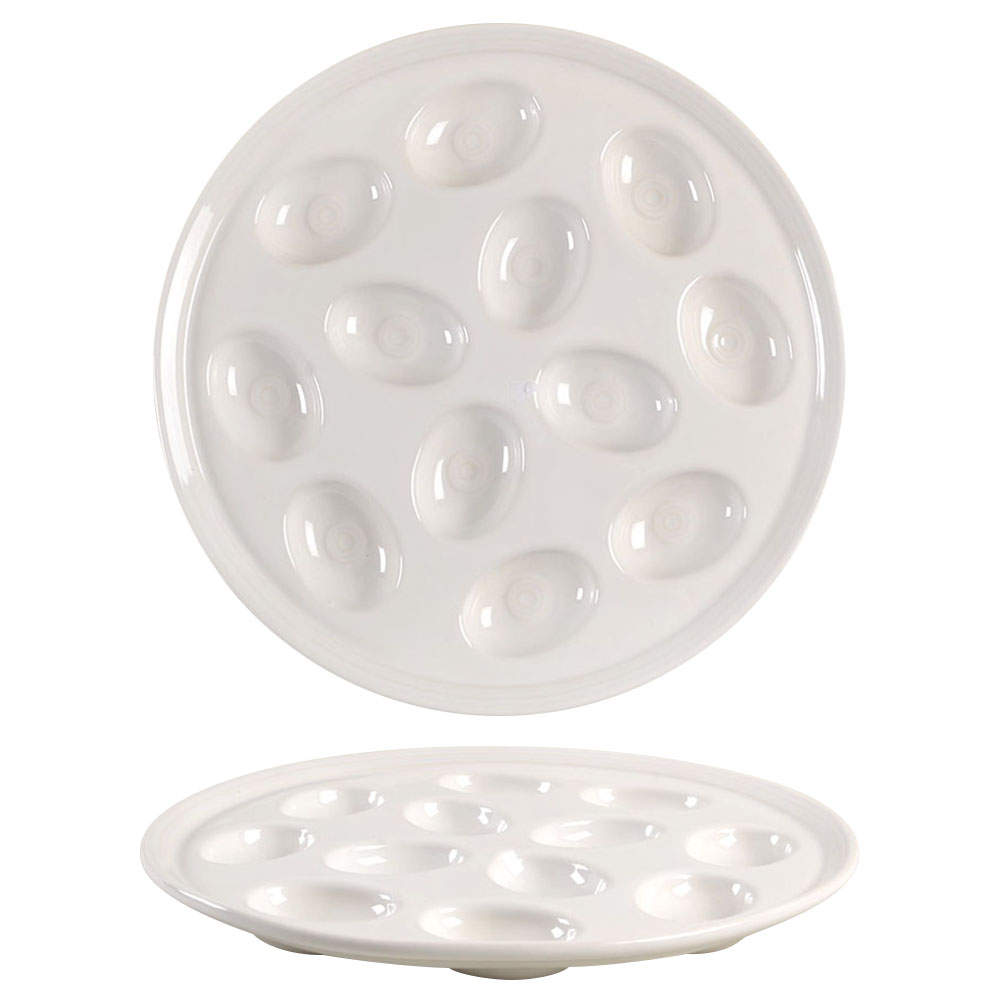 Fiesta White (Intro 1986) Deviled Egg Plate by Homer Laughlin -1