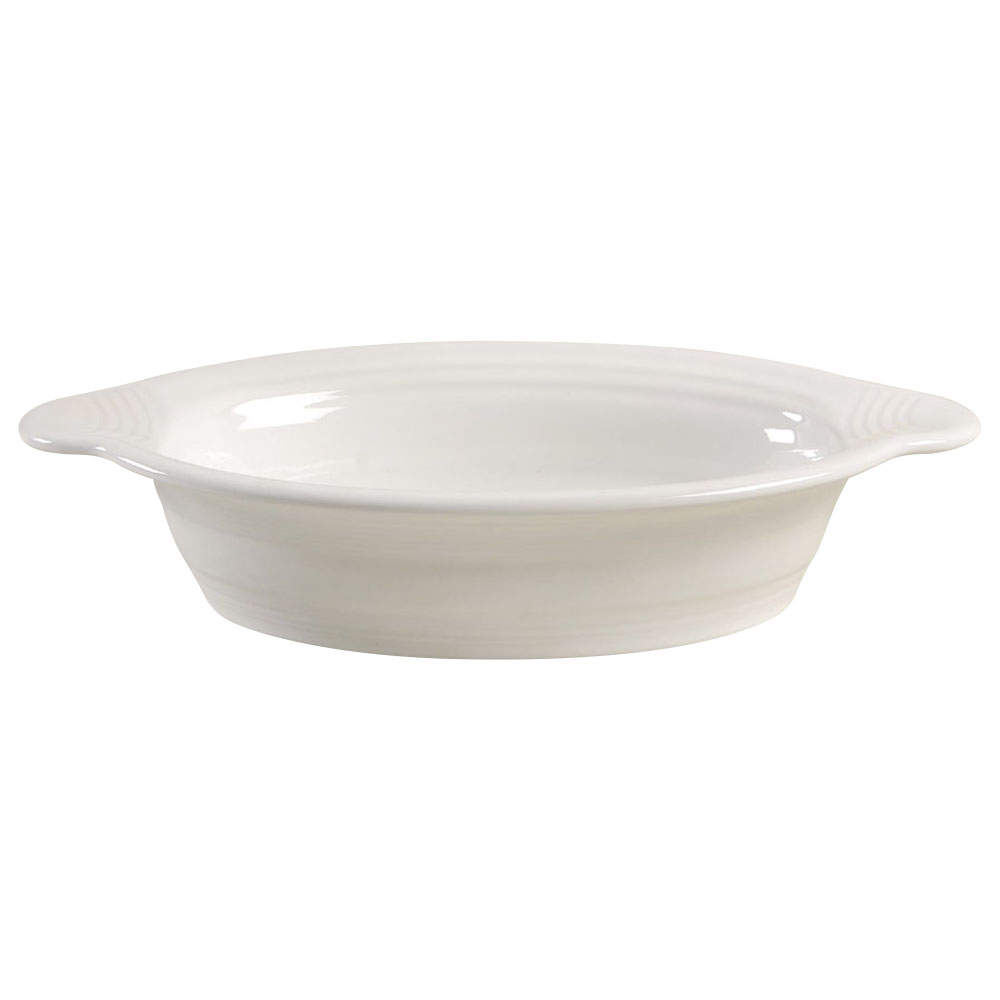 Fiesta White (Intro 1986) 11" Oval Baker by Homer Laughlin -1