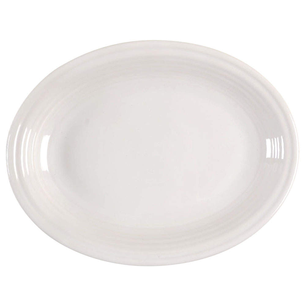 Fiesta White (Intro 1986) 11" Oval Serving Platter by Homer Laughlin -1
