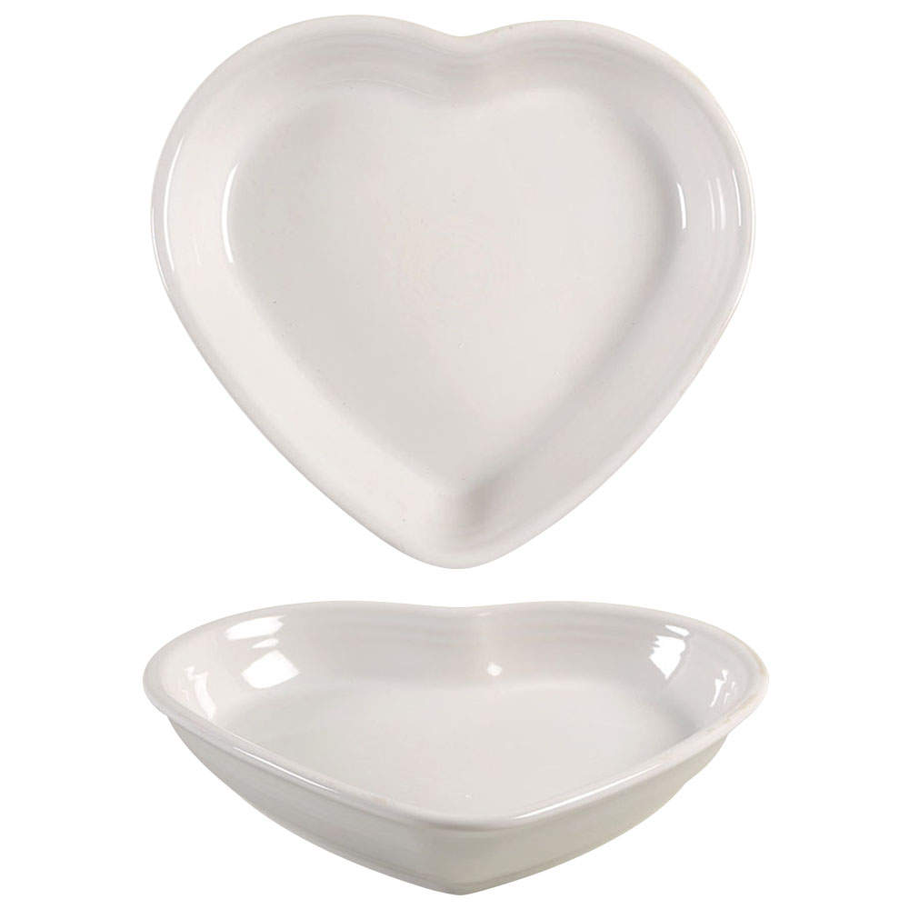 Fiesta White (Intro 1986) 9" Heart Shaped Bowl by Homer Laughlin -1