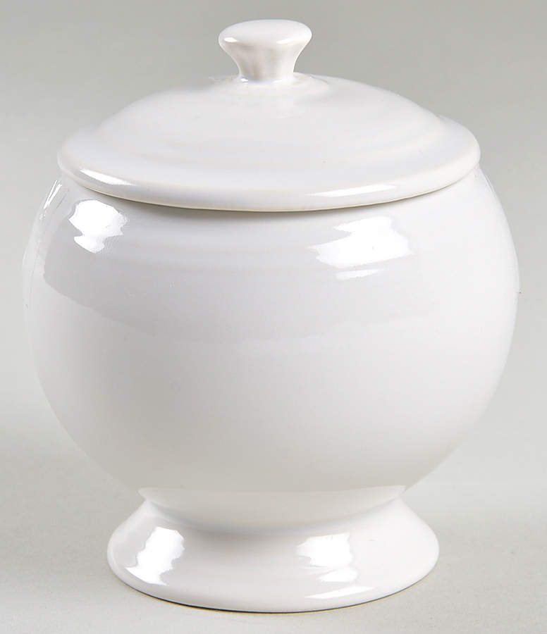 Fiesta White (Intro 1986) Individual Sugar Bowl & Lid by Homer Laughlin -1