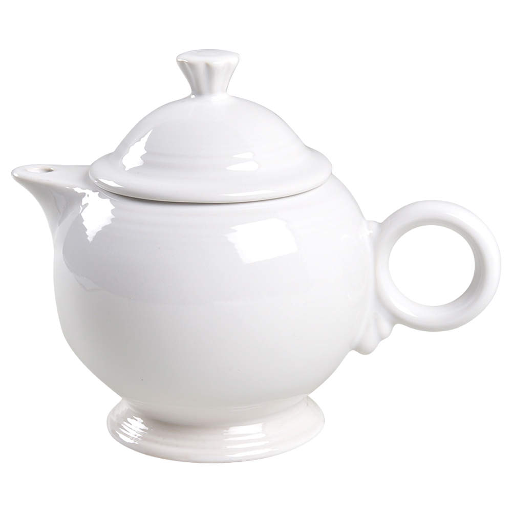 Fiesta White (Intro 1986) Teapot & Lid by Homer Laughlin -1