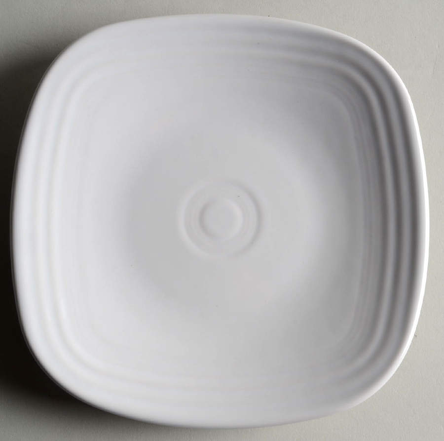 Fiesta White (Intro 1986) Square Salad Plate by Homer Laughlin -1