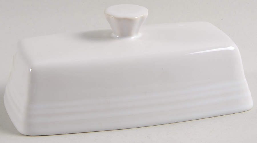 Fiesta White (Intro 1986) Lid for Extra Large 1/4 Lb Butter by Homer Laughlin -1
