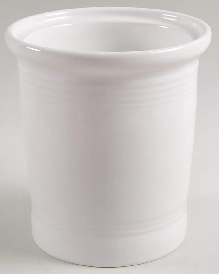 Fiesta White (Intro 1986) Small Canister No Lid by Homer Laughlin -1