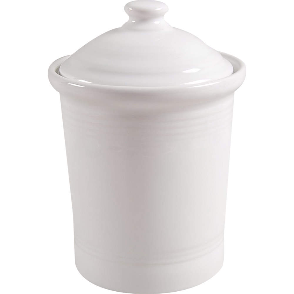 Fiesta White (Intro 1986) Small Canister & Lid by Homer Laughlin -1
