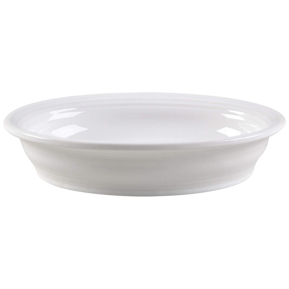 Fiesta White (Intro 1986) 10" Oval Vegetable Bowl by Homer Laughlin -1