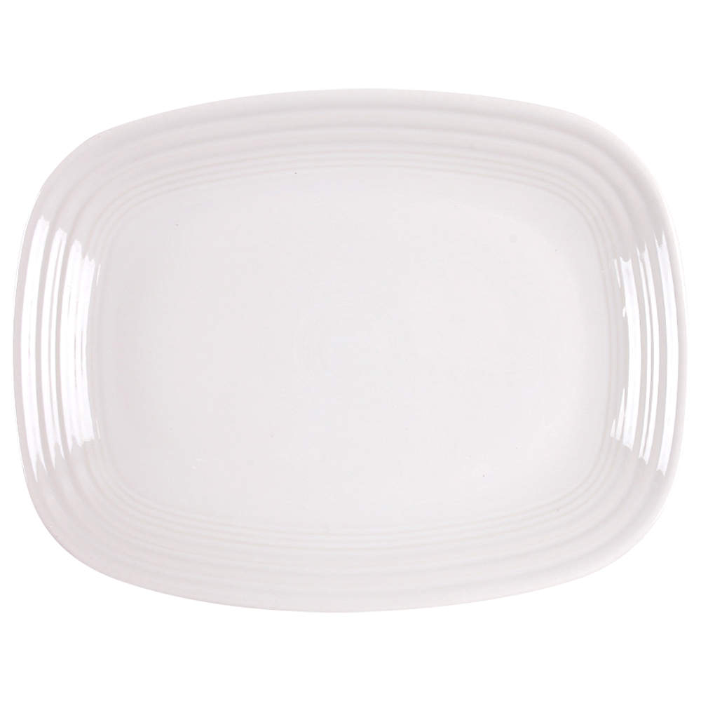 Fiesta White (Intro 1986) 11" Rectangular Serving Platter by Homer Laughlin -1