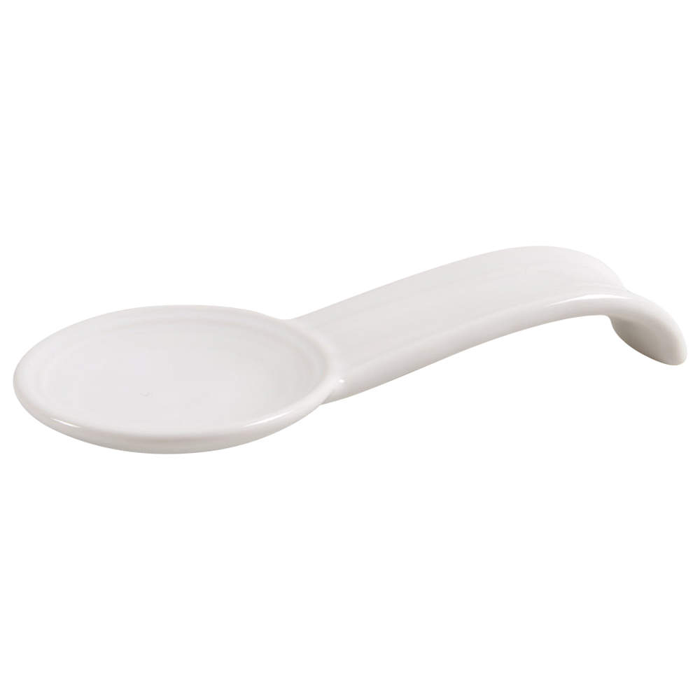 Fiesta White (Intro 1986) Spoon Rest/Holder (Holds 1 Spoon) by Homer Laughlin -1