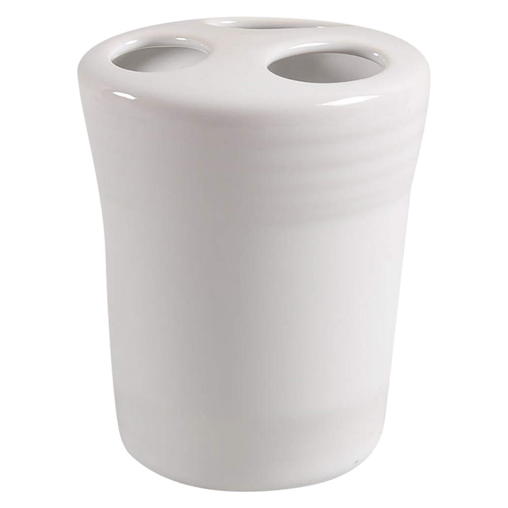 Fiesta White (Intro 1986) Toothbrush Holder by Homer Laughlin -1