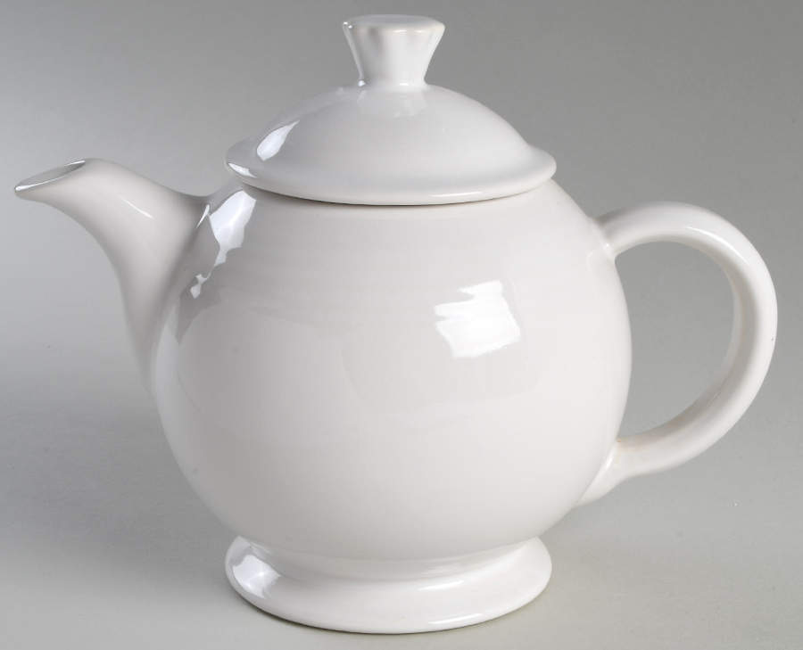 Fiesta White (Intro 1986) Teapot & Lid by Homer Laughlin -1