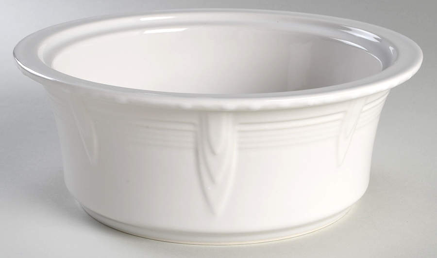 Fiesta White (Intro 1986) 2.5 Qt Round Covered Casserole No Lid by Homer Laughlin -1