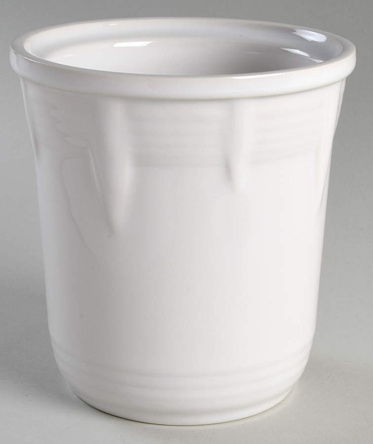 Fiesta White (Intro 1986) Small Canister No Lid by Homer Laughlin -1