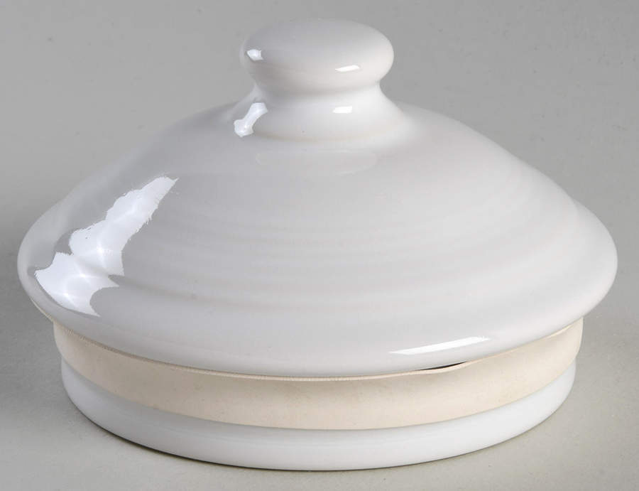 Fiesta White (Intro 1986) Lid for Small Canister by Homer Laughlin -1