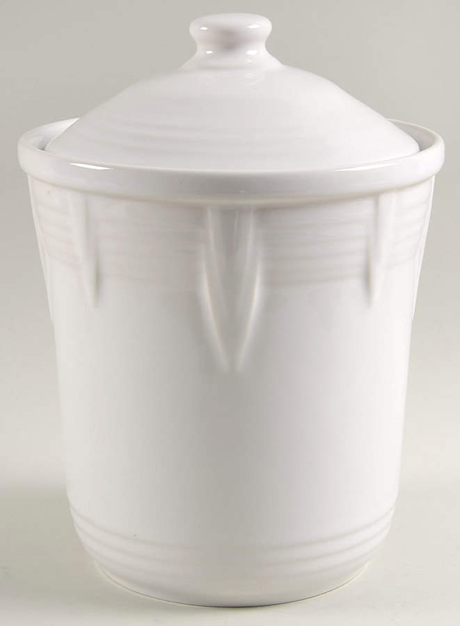 Fiesta White (Intro 1986) Medium Canister & Lid by Homer Laughlin -1