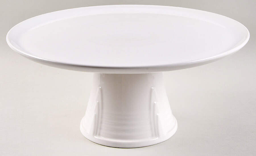 Fiesta White (Intro 1986) 12" Diameter Pedestal Cake Stand by Homer Laughlin -1