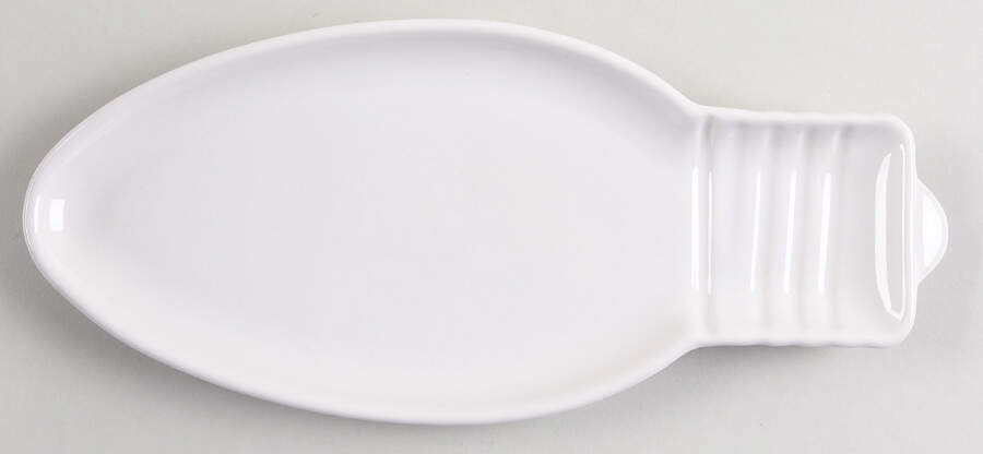 Fiesta White (Intro 1986) Light Bulb Shaped Appetizer Plate by Homer Laughlin -1