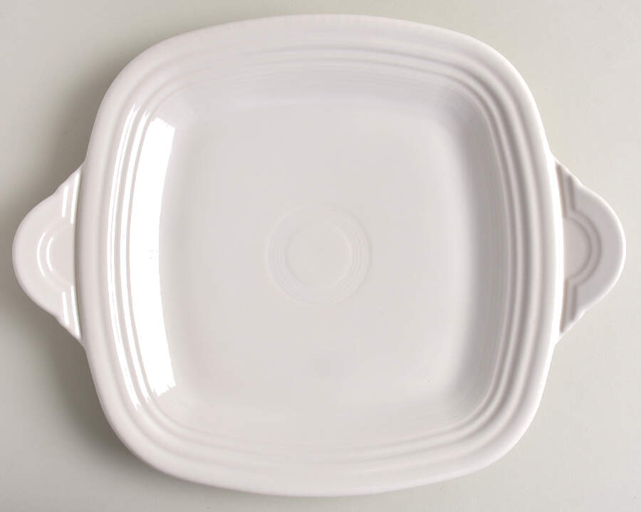 Fiesta White (Intro 1986) Handled Square Tray by Homer Laughlin -1