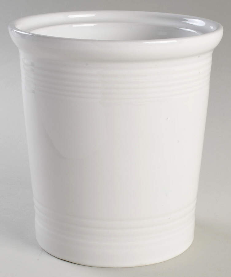 Fiesta White (Intro 1986) Medium Canister No Lid by Homer Laughlin -1