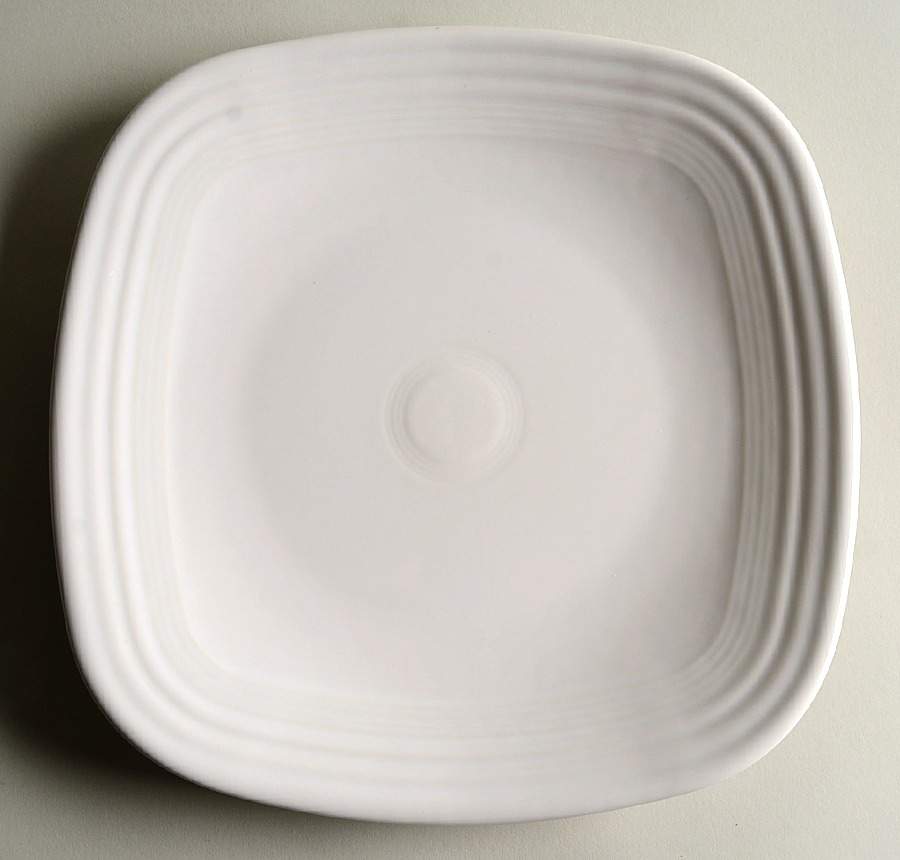 Fiesta White (Intro 1986) Square Dinner Plate by Homer Laughlin -1