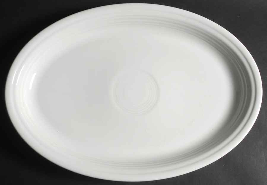 Fiesta White (Intro 1986) 19" Oval Serving Platter by Homer Laughlin -1