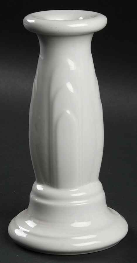 Fiesta White (Intro 1986) 6" Candlestick by Homer Laughlin -1
