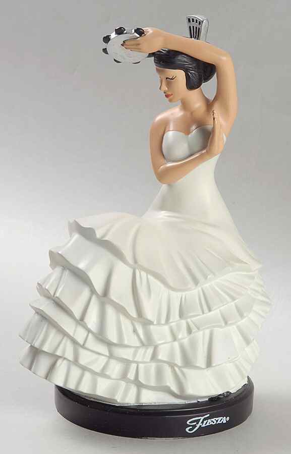 Fiesta White (Intro 1986) Small Resin Dancing Lady Figurine by Homer Laughlin -1
