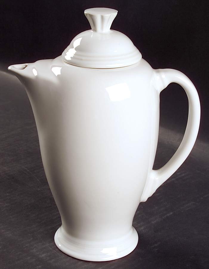 Fiesta White (Intro 1986) Coffee Pot & Lid by Homer Laughlin -1